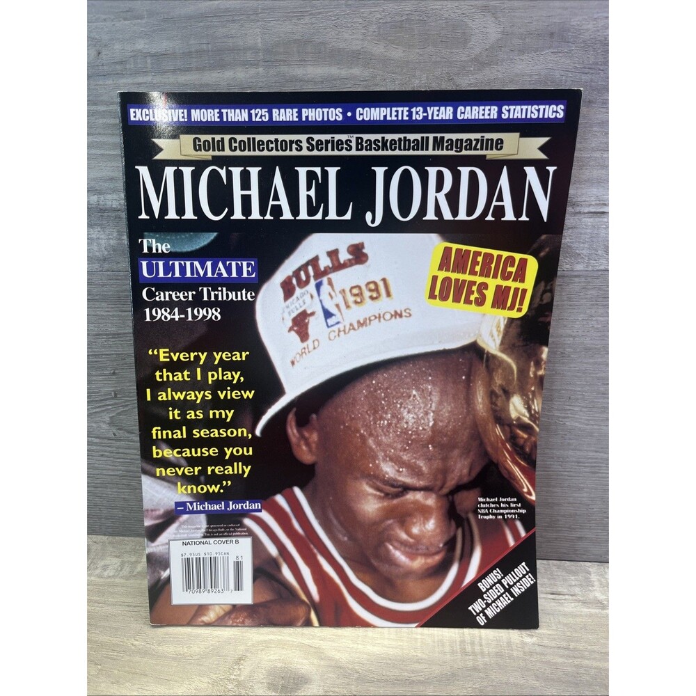 Michael Jordan Gold Collectors Series Basketball Magazine 1984-1998 Bulls NBA